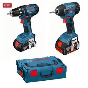  סט אימפקט מברגה +מקדחה 18V 4AH BOSCH